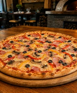 Pizza Prosciuto Funghi - Mammoth 60 x 40 cm